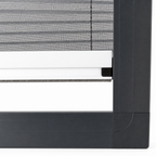 PlisseHor antraciet frame met witte bedieningslat